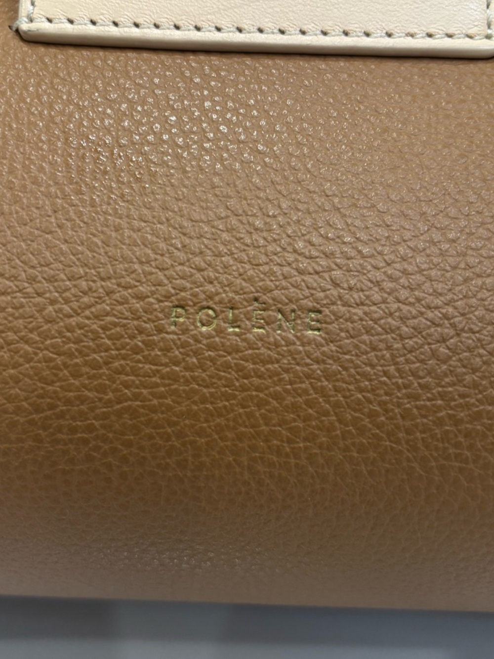 Polène Numéro Un Trio Carmel Structured Leather Bag Tan Top Handle Crossbody EUC - Picture 6 of 11